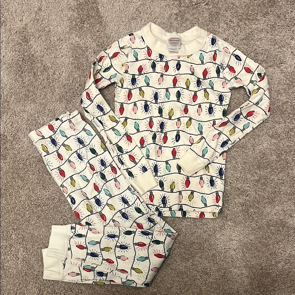 Hanna Andersson Red and Blue Pajama Set with Cozy Ribbed Cuffs